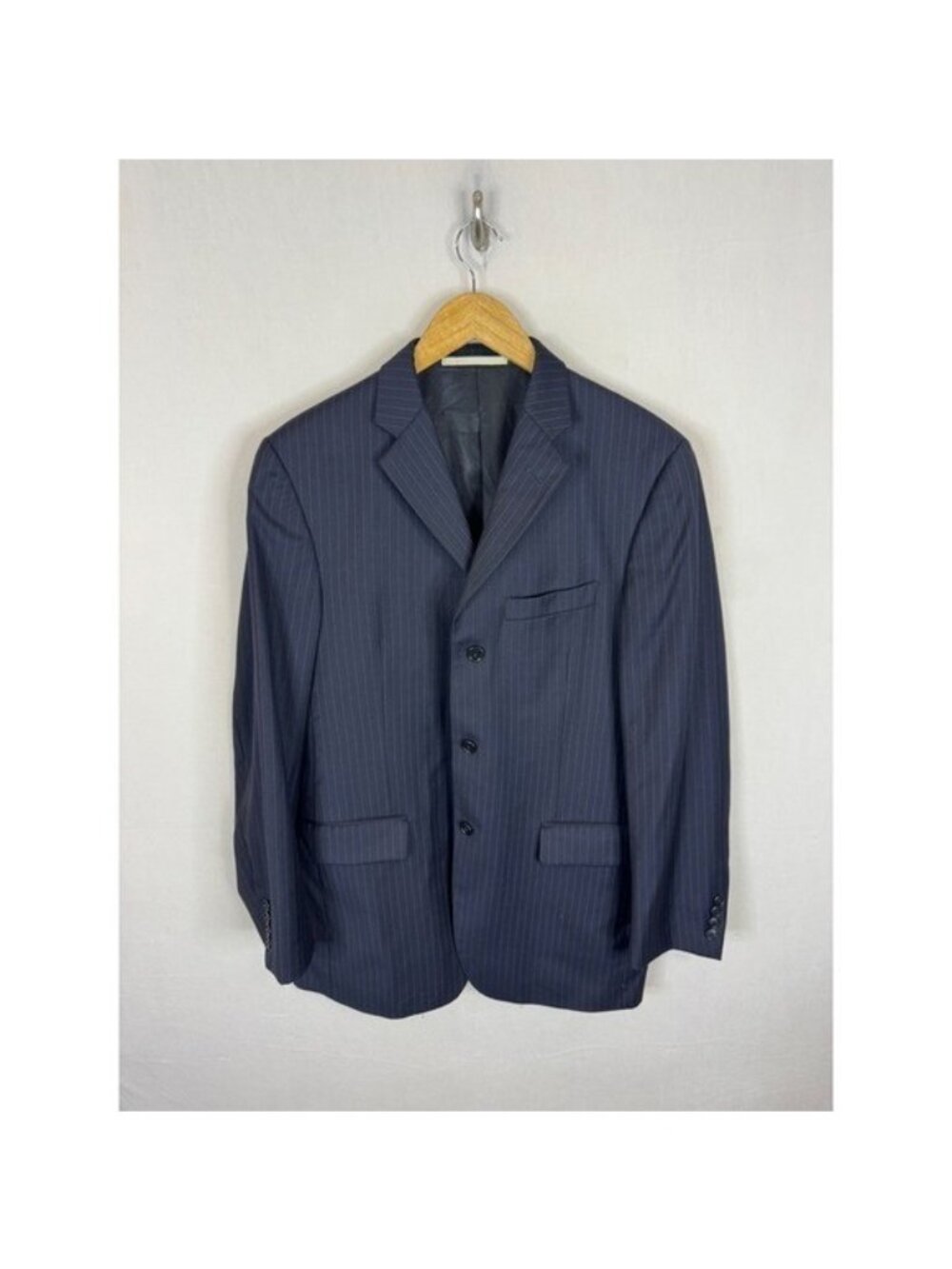 Burberry London Mens Navy Blue Pinstripe Worsted Wool Blazer 39 REG Nordstrom